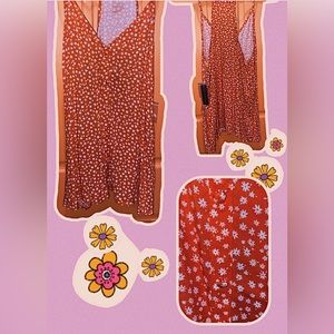 NWT Orange and white floral lightweight tank top with racer back